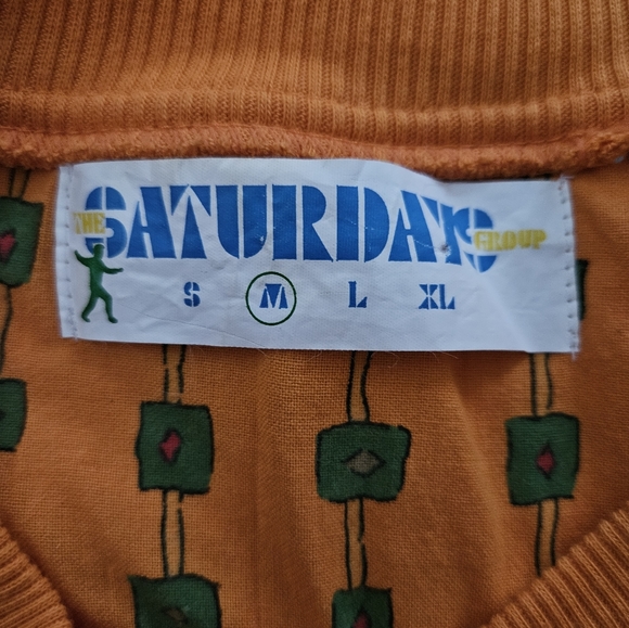 Vintage - "Saturdays" Orange Sweatshirt - NWOT - Size M - Picture 4 of 7